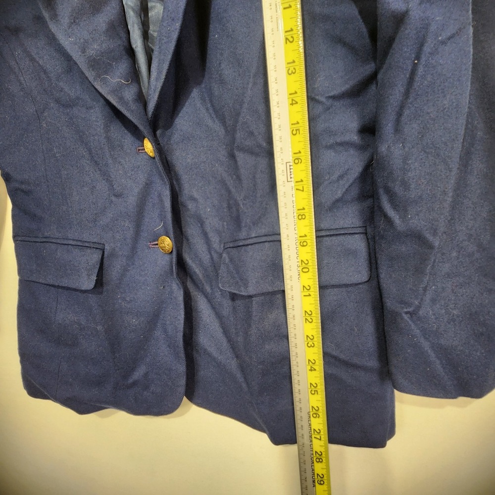 Pendleton Vintage Women's 100% Virgin Wool Navy Blue Blazer Size 10 - Picture 9 of 10